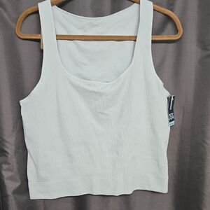 DSG Green Sleeveless Fitted Crop Tank